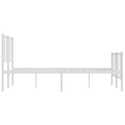 Berkfield Metal Bed Frame With Headboard And Footboard White 135X190 Cm 4Ft6 Double - thumbnail 7