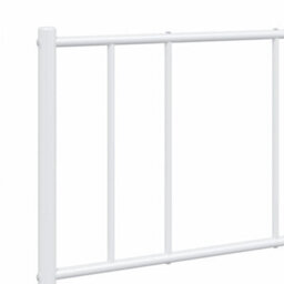 Berkfield Metal Bed Frame With Headboard And Footboard White 135X190 Cm 4Ft6 Double - thumbnail 9