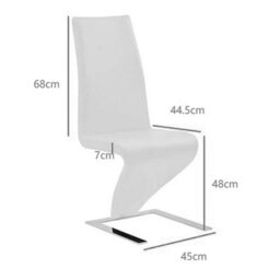 Furniture in Fashion Demi Z Grey Faux Leather Dining Chairs With Chrome Feet In Pair - thumbnail 3