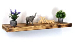 "Moderix Wooden Reclaimed Floating Shelf 9"" 220mm - Colour Burnt - Length 100Cm" - thumbnail 1