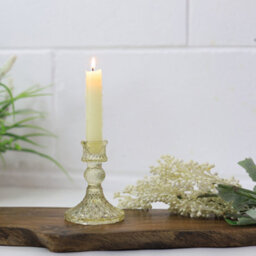Glass Candle Holder Gold Table Centerpiece Champagne Victorian Style Home Decor - thumbnail 2