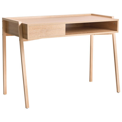 Beliani Home Office Desk Kofoten Light Brown 107 Cm 48 Cm - image 1