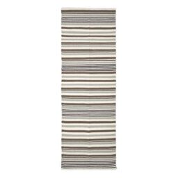 Homescapes Modern Black Grey Scandinavian Style Striped Cotton Rug, 66 X 200 Cm - thumbnail 2