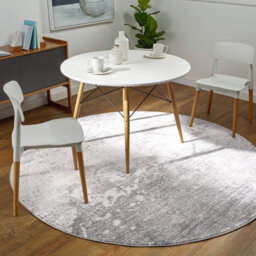 Livabliss Round Wanderlust-Abstract Grey White Black Modern Marble Living Dining Bedroom Rug 160 X 160 Cm Easy Care, Non Shedding - thumbnail 2