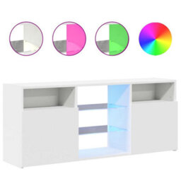 Berkfield Modern Tv Cabinet With Led Lights White 120X30X50 Cm - thumbnail 1