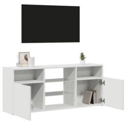 Berkfield Modern Tv Cabinet With Led Lights White 120X30X50 Cm - thumbnail 5