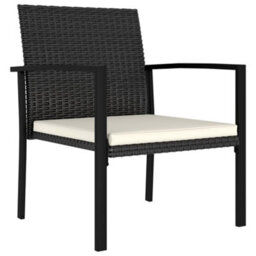 Berkfield 5 Piece Outdoor Dining Set Poly Rattan Black - thumbnail 7