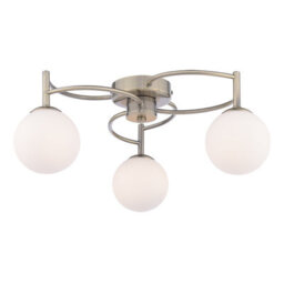 Pagazzi Lighting Pagazzi Rosa 3-Light Antique Brass Semi-Flush Ceiling Light - thumbnail 2