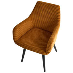 Beliani Set Of 2 Dining Chairs Mori Corduroy Orange - thumbnail 8