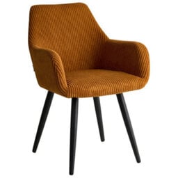 Beliani Set Of 2 Dining Chairs Mori Corduroy Orange - thumbnail 5