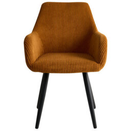Beliani Set Of 2 Dining Chairs Mori Corduroy Orange - thumbnail 6