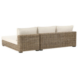 Beliani Garden Lounge Set With Table 4 Seater Varallo Left Hand Modular Rattan Grey - thumbnail 8