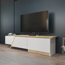 Decorotika Zonas Tv Stand Tv Unit For Tvs Up To 55 Inch White And Sapphire Oak - thumbnail 2