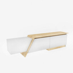 Decorotika Zonas Tv Stand Tv Unit For Tvs Up To 55 Inch White And Sapphire Oak - thumbnail 6