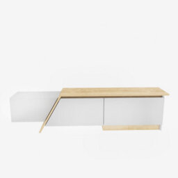 Decorotika Zonas Tv Stand Tv Unit For Tvs Up To 55 Inch White And Sapphire Oak - thumbnail 5