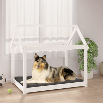 Berkfield Dog Bed White 101X70X90 Cm Solid Wood Pine - image 1