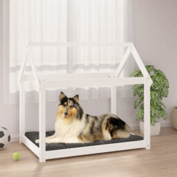 Berkfield Dog Bed White 101X70X90 Cm Solid Wood Pine - thumbnail 1