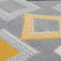 Bravich Hard Wearing Hessian Backed Stair Runner Kitchen Mat - Texas Geometric Gold, Grey & White - 60X810Cm (2'x27') - thumbnail 6