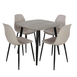 Core Products Aspen Grey Oak Effect 80Cm Square Dining Table With 4 Calico Plastic Curve Design Chairs - thumbnail 2