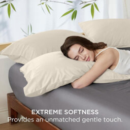 Moonlight Bedding Pillowcase Pack Of 6-Envelope Closure Super Soft Brushed Microfiber House Wife Pillow Cover,(Cream, 50X75Cm) - thumbnail 2