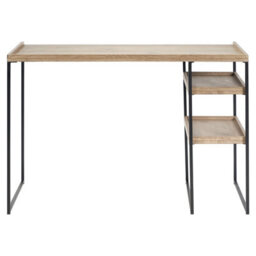 Pacific Lifestyle Gallery Natural Wood Veneer And Black Metal Desk - thumbnail 4