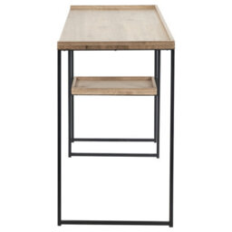 Pacific Lifestyle Gallery Natural Wood Veneer And Black Metal Desk - thumbnail 3