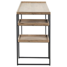 Pacific Lifestyle Gallery Natural Wood Veneer And Black Metal Desk - thumbnail 5