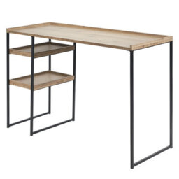 Pacific Lifestyle Gallery Natural Wood Veneer And Black Metal Desk - thumbnail 2