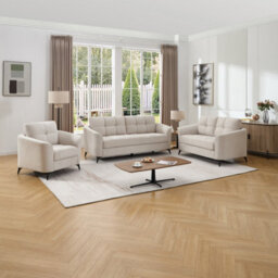 More4Homes Solna 1+2+3 Seater Scandi Style Fabric Living Room Sofa Set (Beige)
