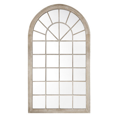 Beliani Wall Mirror Trevol 77 Cm 130 Cm Metal Beige - image 1