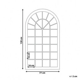 Beliani Wall Mirror Trevol 77 Cm 130 Cm Metal Beige - thumbnail 3