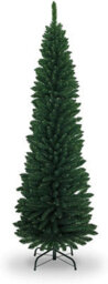 Shatchi 7Ft Artificial Flocked Slim Christmas Pencil Green Tree Holiday Home Decorations With Pointed Tips And Metal Stand - thumbnail 1