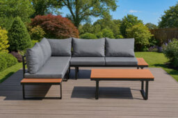 Home Treats L Shape Sofa Garden Furniture Set With Table & Cushions - thumbnail 3