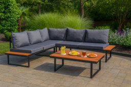 Home Treats L Shape Sofa Garden Furniture Set With Table & Cushions - thumbnail 2