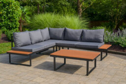 Home Treats L Shape Sofa Garden Furniture Set With Table & Cushions - thumbnail 6