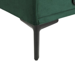 Wyld and Coco Aurahome Velvet Nightstand In Dark Green, 2-Drawer Bedside Table With Black Legs, Compact 44 X 38 X 45 Cm - thumbnail 8