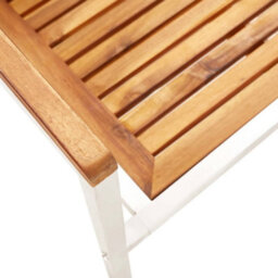 Walplus Garden Chairs 2 Pcs Solid Acacia Wood And Stainless Steel - thumbnail 7