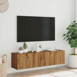 Walplus Wall Mounted Tv Cabinet Artisan Oak 120X30X30 Cm Engineered Wood - thumbnail 3