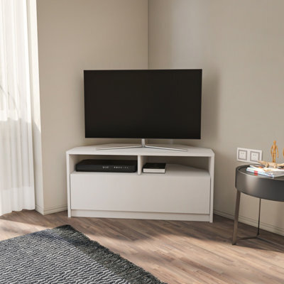 Decorotika Comero Corner Tv Stand For Tvs Up To 43'' White - image 1