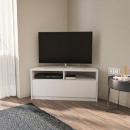 Decorotika Comero Corner Tv Stand For Tvs Up To 43'' White - thumbnail 1