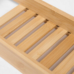 Bamboo Bath Tub Rack Storage Bathroom Caddy Shelf Tray Soap Holder Tidy Unit Natural - thumbnail 2