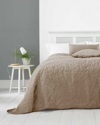Country Club Alexa Bedspread Double/king Size, Taupe, 240 X 260Cm