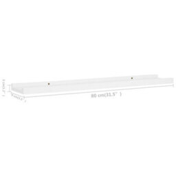 Berkfield Picture Frame Ledge Shelves 2 Pcs White 80X9X3 Cm Mdf - thumbnail 8