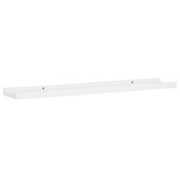 Berkfield Picture Frame Ledge Shelves 2 Pcs White 80X9X3 Cm Mdf - thumbnail 3