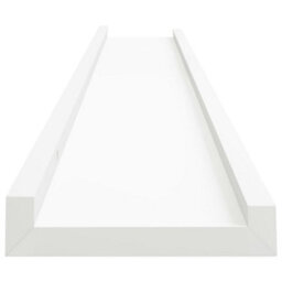 Berkfield Picture Frame Ledge Shelves 2 Pcs White 80X9X3 Cm Mdf - thumbnail 5