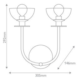 Luminosa Lighting Elstead Alora Mood Sylvia Wall Lamp Contemporary Matt Black 2X E14 - thumbnail 3