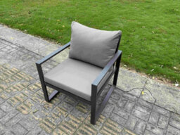 Fimous Aluminium Garden Furniture Set Adjustable Rising Lifting Dining Table And 4 Chairs Set - thumbnail 5