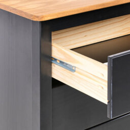 Wyld And Coco Nordic Luxe Sideboard Black With Natural Pine Top - 2 Door 4 Drawer Scandinavian Cabinet - thumbnail 7