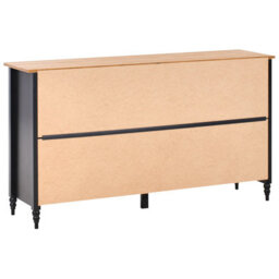 Wyld And Coco Nordic Luxe Sideboard Black With Natural Pine Top - 2 Door 4 Drawer Scandinavian Cabinet - thumbnail 6