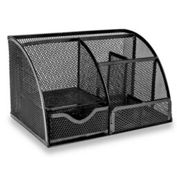 Metal Mesh Desk Organiser Stationery Pen Pencil Holder Tidy Storage For Office - thumbnail 6